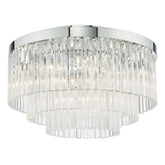 Logan 5 Light Flush Polished Chrome Clear Glass